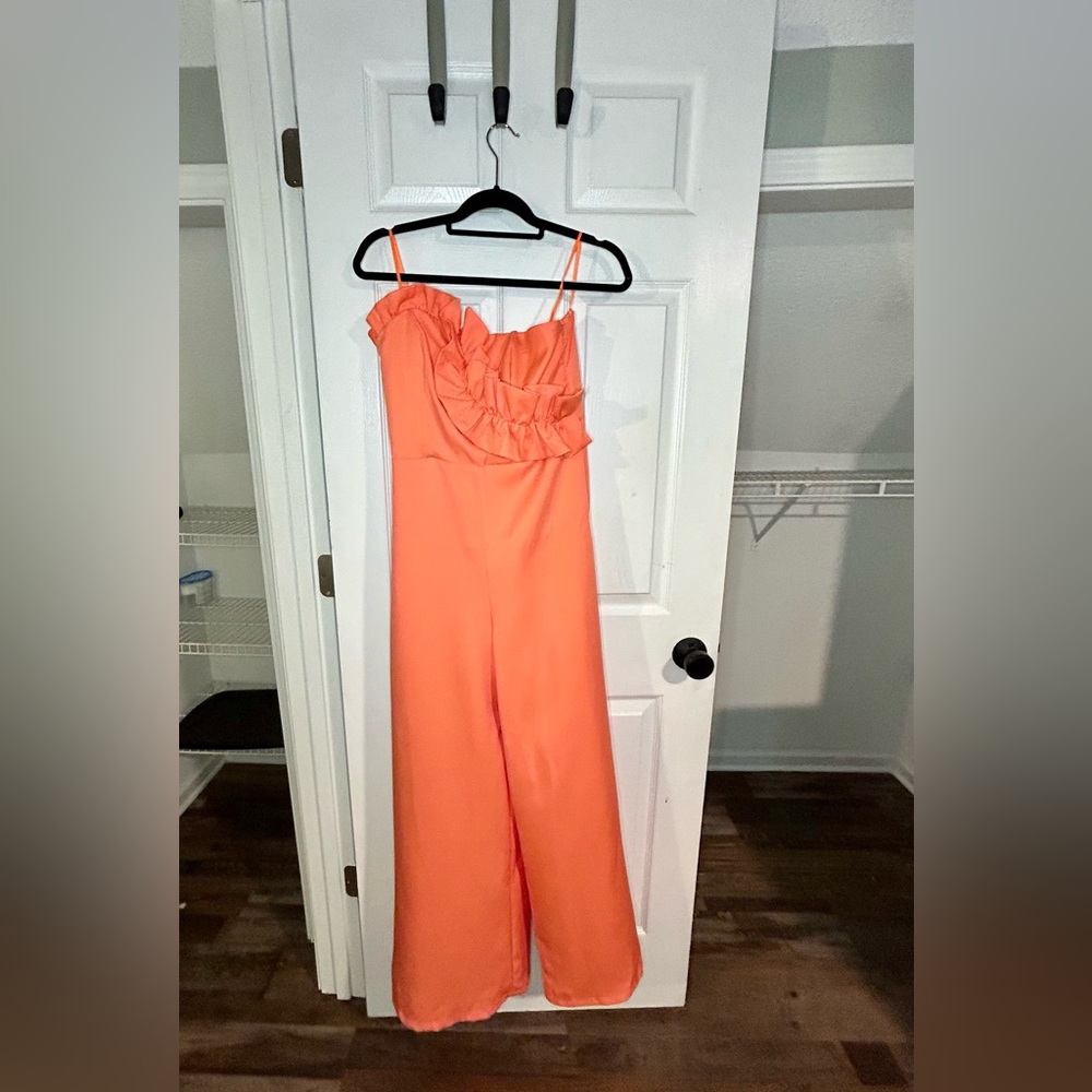 Strapless Orange Jumpsuit